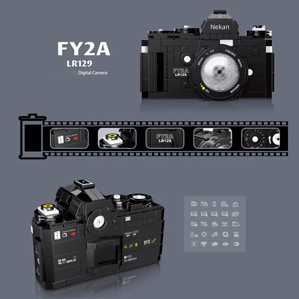 KNEW BUILT Classic Digital Camera Model Mini Brick Toys for Boys Adult Assembly Design Block Kits Classical Collection Projector