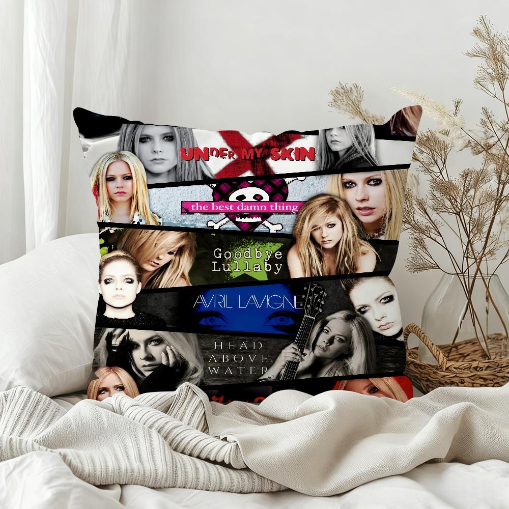 

Classic Singer Avril Lavigne Greatest Hits Pillow Case Bedroom Sofa Living Room Backrest Decoration Square Cushion Nap Time 30x30 cm