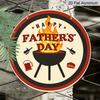 2D Flat, 1pc Round Aluminum Hanging Sign - Happy Father's Day BBQ Grill Metal Wall Art, Father's Day Themed Decor Sign, Retro Beer & Burger Design