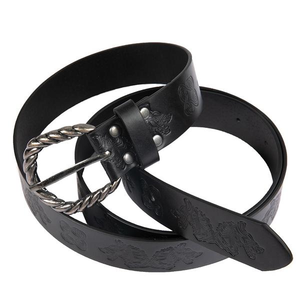 Medieval Full Embossed Wolf Faux Leather Belt Middle Age Renaissance Waist Belt LARP Ren Faire