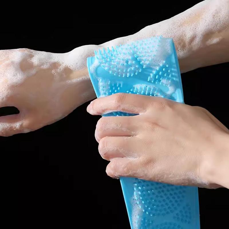 Silicone Back Scrubber Soft Loofah Bath Towel Bath Belt Body Exfoliating Massage For Shower Body Cleaning Bathroom Shower Strap