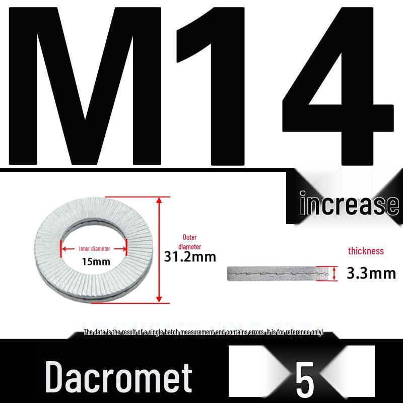 Double-Stacked Interlocking Toothed Anti-Slip Lock Washer 304 Stainless Steel DIN25201
