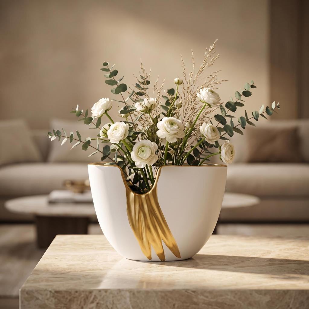 Modern Flower Vase Matte Finish Decorative Minimalist for Console