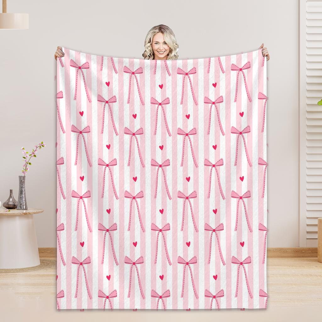 Bow Blanket For Boys Girls - 4 Sizes And 30 Plus Colors Custom Bow Blanket Gifts for Relatives And Friends