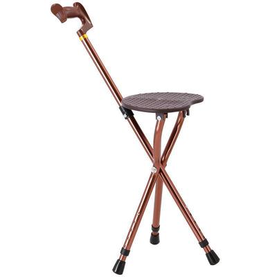 Aluminum Alloy Multi-function Cane Stool with Telescopic Anti-slip Legs for Elderly and Hiking