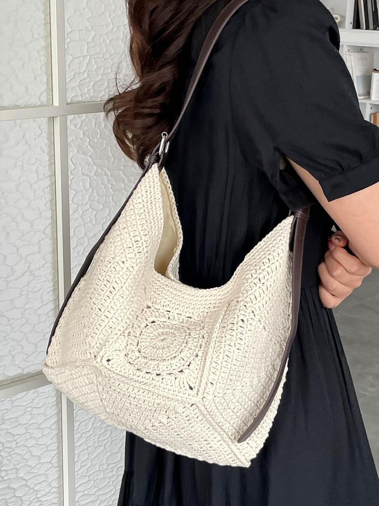 Stylish Large-Capacity Woven Beach Bag - Versatile Fashion and Daily Commute Underarm Accessory