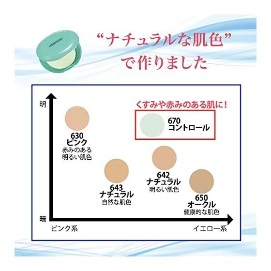 Sweat-resistant summer control powder with water Summer Cake 670 Control 16g (Green, water-based, waterfall sweat, prevents makeup from falling off,