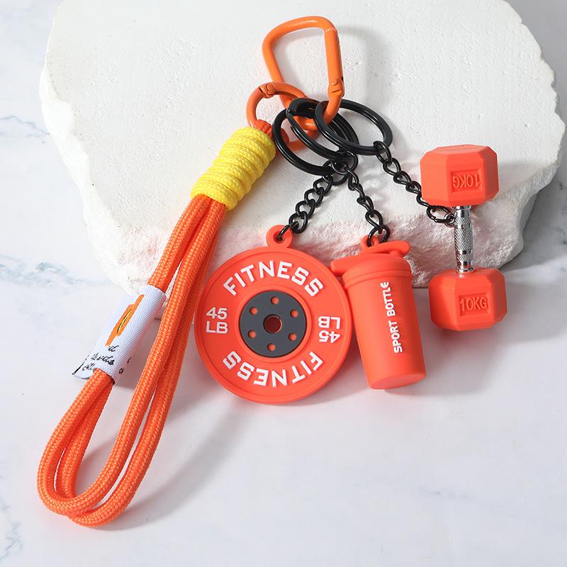 Creative DIY Mini Fitness Keychain: Detachable Dumbbell Pendant for Backpacks & Couples