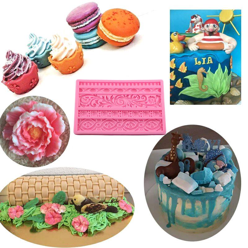 DIY Baroque Relief Border Cake Mold Silicone Cake Decorating Fondant Tools Chocolate Candy Mold Cake Decorating Fondant Tools