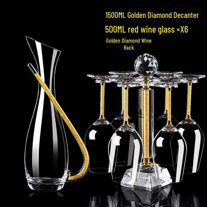 

Набор декантер и бокалы для красного вина Changqi Gold Diamond с подставкой