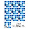 New 10Pcs Mosaic Tile Stickers Crystal Self-adhesive Kitchen Wall Stickers Living Room Bathroom Decoration PVC