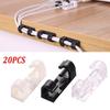20pcs Desktop Wire Holder Sleeve Clips Cable Organizer Cord Winder Management