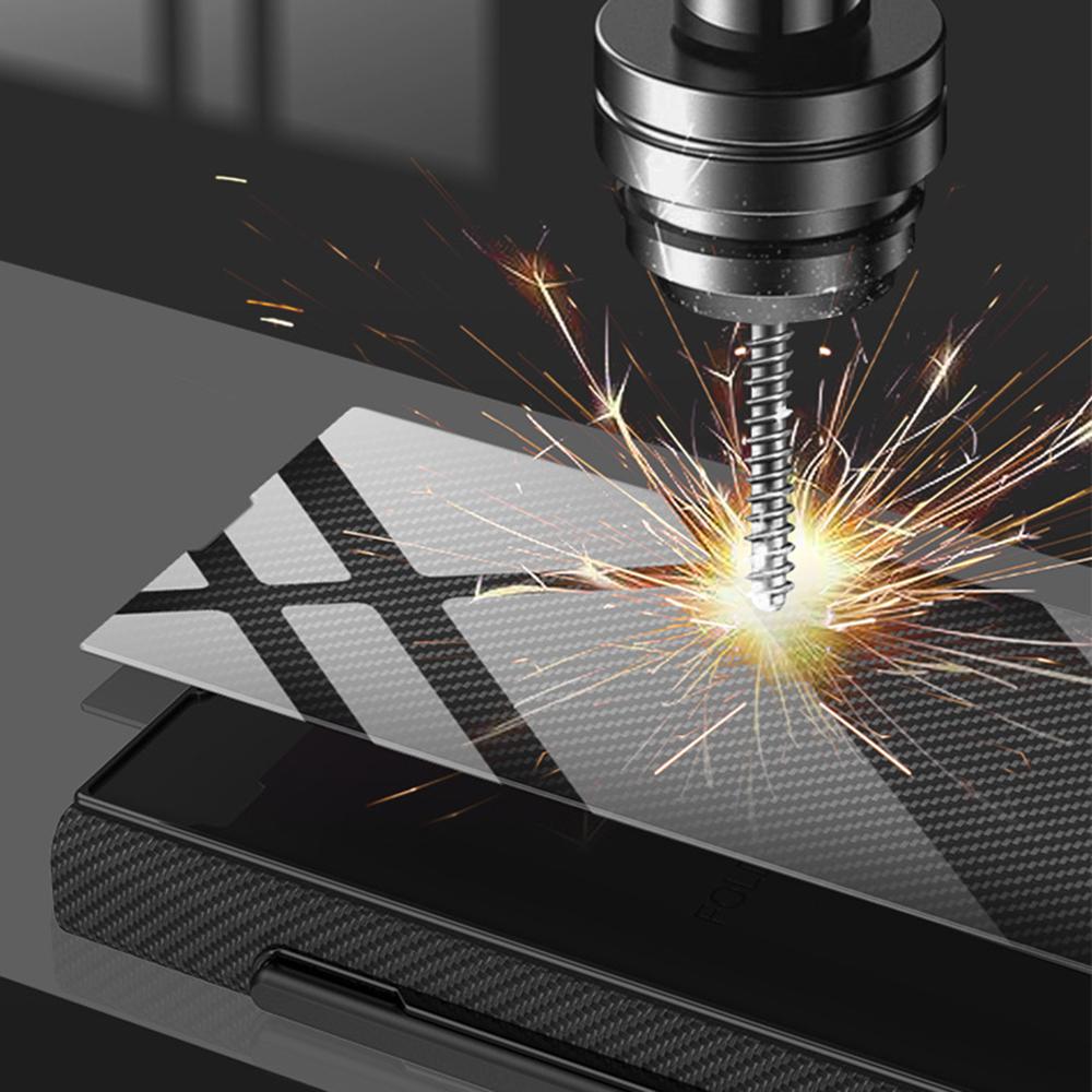 GKK For Samsung Galaxy Z Fold7 5G Case with Pencil Slot Hard PC+PU+Tempered Glass Phone Cover