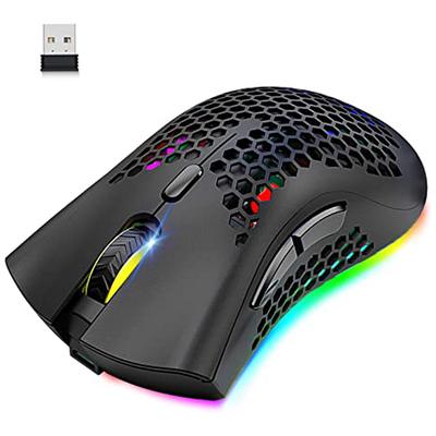 Wireless RGB Gaming Mouse with RGB Light, USB Rechargeable Mouse, 2.4G, for PC, Laptop