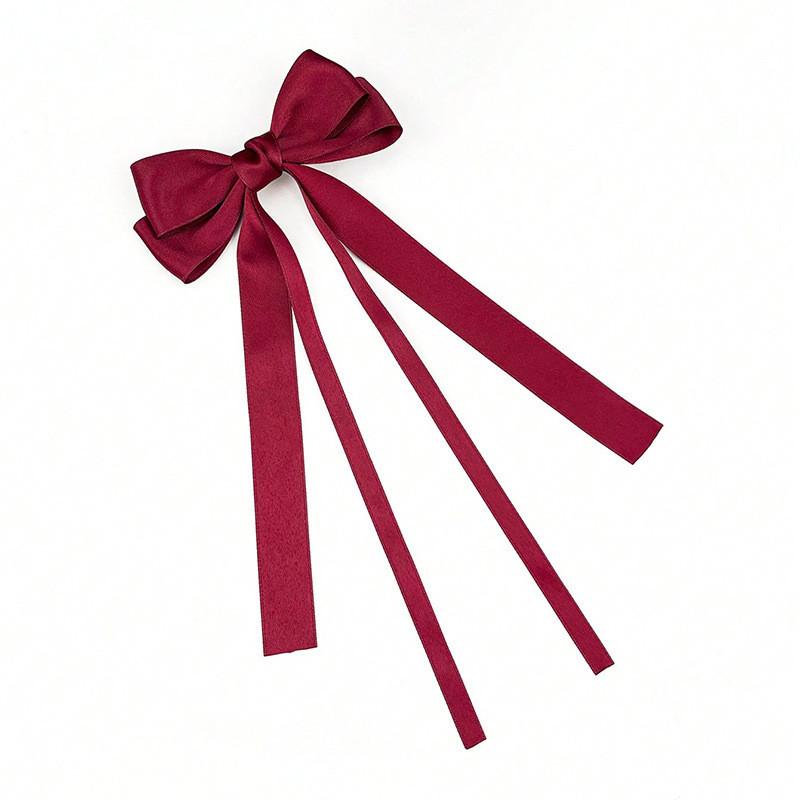 Sweet Girl Bow Streamer, Hairpin Korean Simple And Versatile High-end Hairpin On The Back Of The Head Net Red Hair Accessories