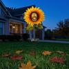 Solar Garden Lights Outdoor Waterproof Stake Light, Gothic Skull And Sunflower Statue Lamp, Halloween Decor LED Landscape for Patio Lawn Yard Pathway