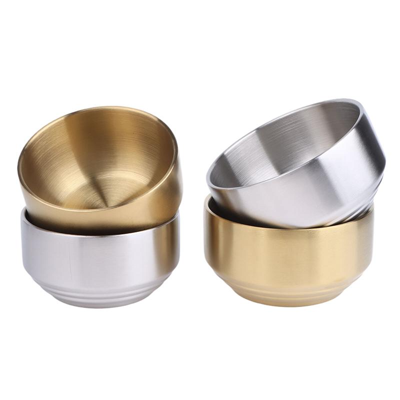 Korean Style 304 Double-layer Thick Durable Stainless Steel Rice Bowl Soup Rice Bowl Cuisine Home Child Small Bowl Cuisine
