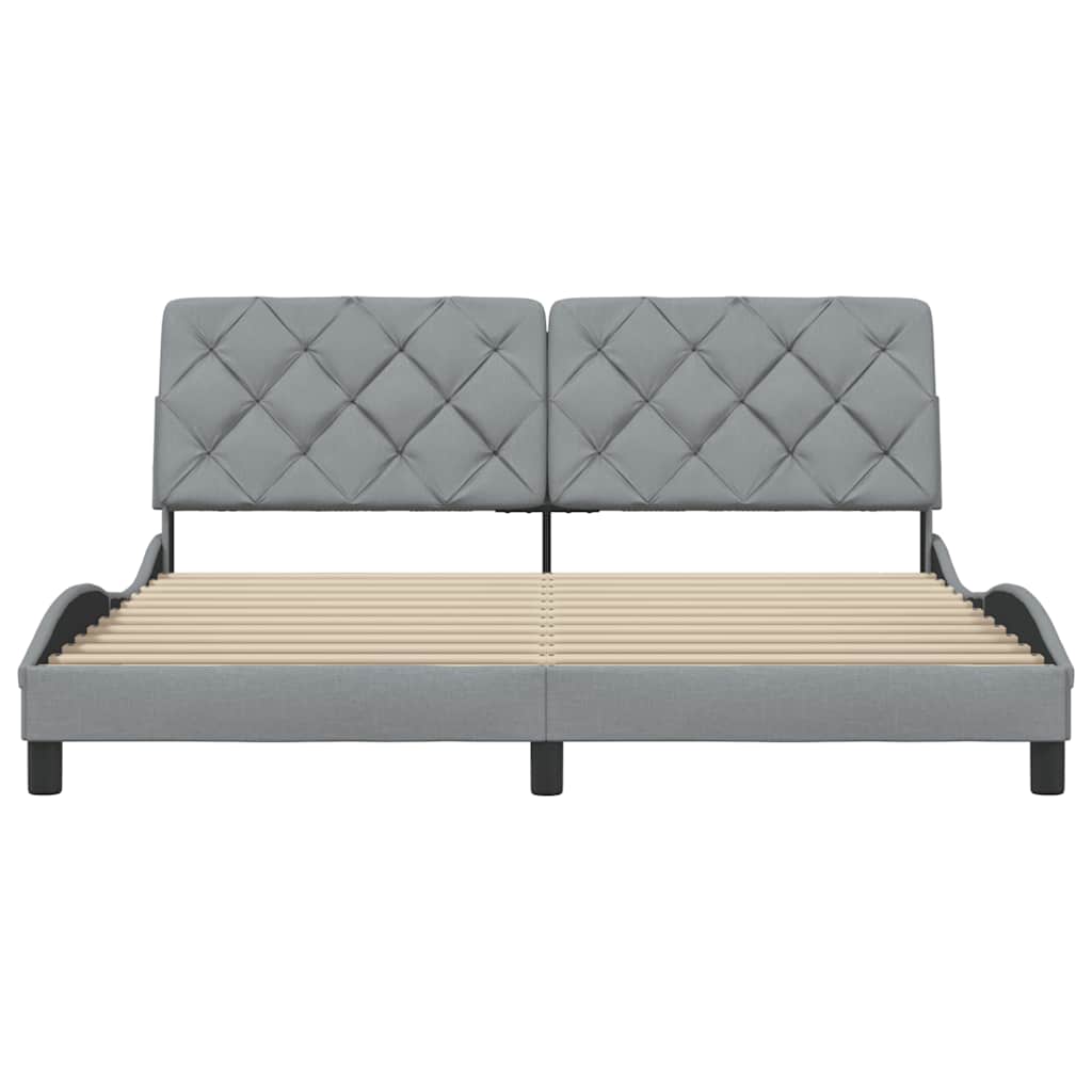 Bed Frame without Mattress Light Grey 180x200 cm Fabric