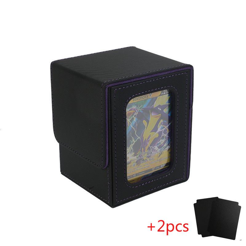 Deck Case Holds 100+ MTG Card Deck Box for Commander Display PU Leather Trading Card Storage Box for TCG PTCG Game Sports Cards