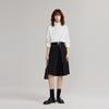 ELLE French Elegant Solid Color Lace Design Button Long Sleeve Shirt Women shirts White EC50353