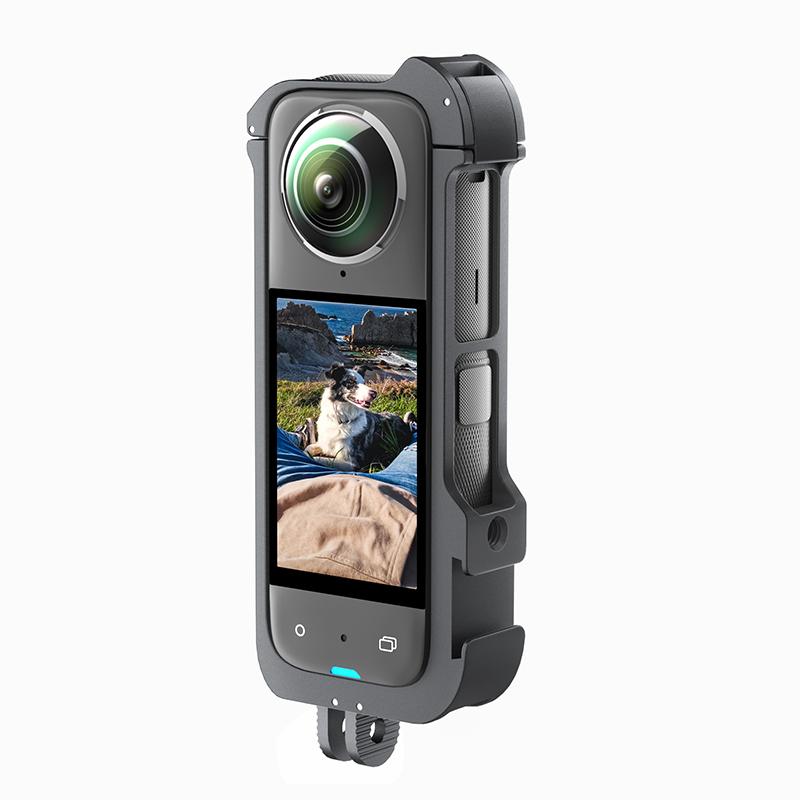 For Insta 360 X4 Accessories Aluminum Frame Shell Cage Case Alloy Protector Bracket Adapter Extra Coldshoe For Insta360 X4