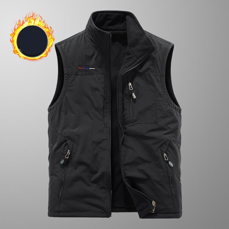 

Men s Plus Size Fall and Winter Double-sided Wear Undershirt Padded and Thickened Outdoor Sports Jacket 5XL