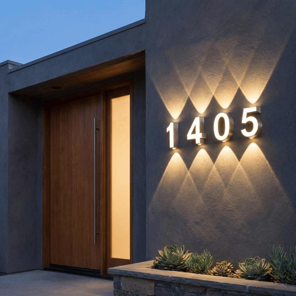 Minimalist Styling Waterproof House Number Plaque Lamp House Number Marking Fixture  Balcony