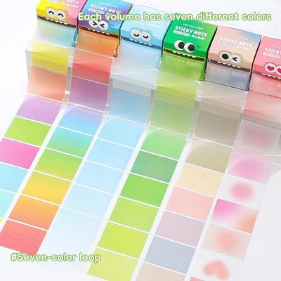 Glitter Transparent Sticky Notes Tabs Tearable Gradient Index Flags for Journaling Planner Student Office Notepad Memo Supplies