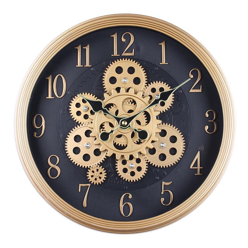 Industrial Style Retro Steampunk Gear Clock Mechanical Plastic Creative Wall Clock Study Cafe Decoration Clock