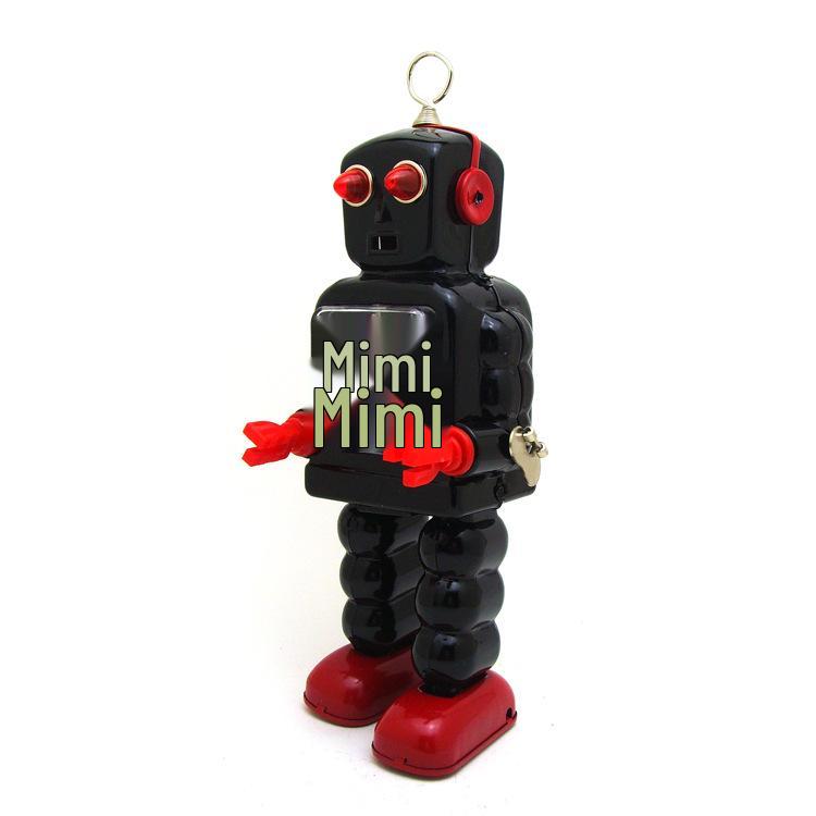 Retro MS436 Gear Robot Figurine - Nostalgic Tin Toy Decor for Bar and Coffee Shop чёрный
