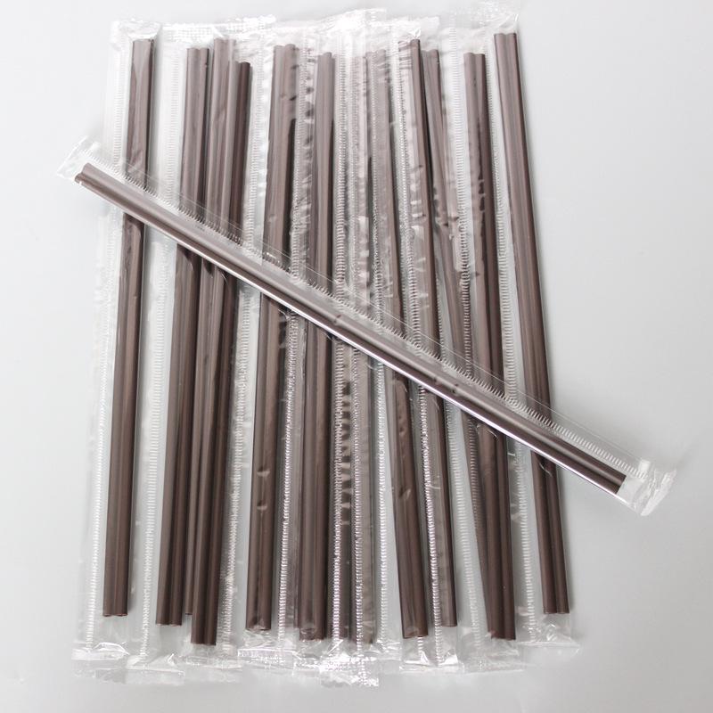 Type B Disposable Double-Hole Stirrer Straws, Individually Wrapped, 18CM Long, 500 Count/Bag