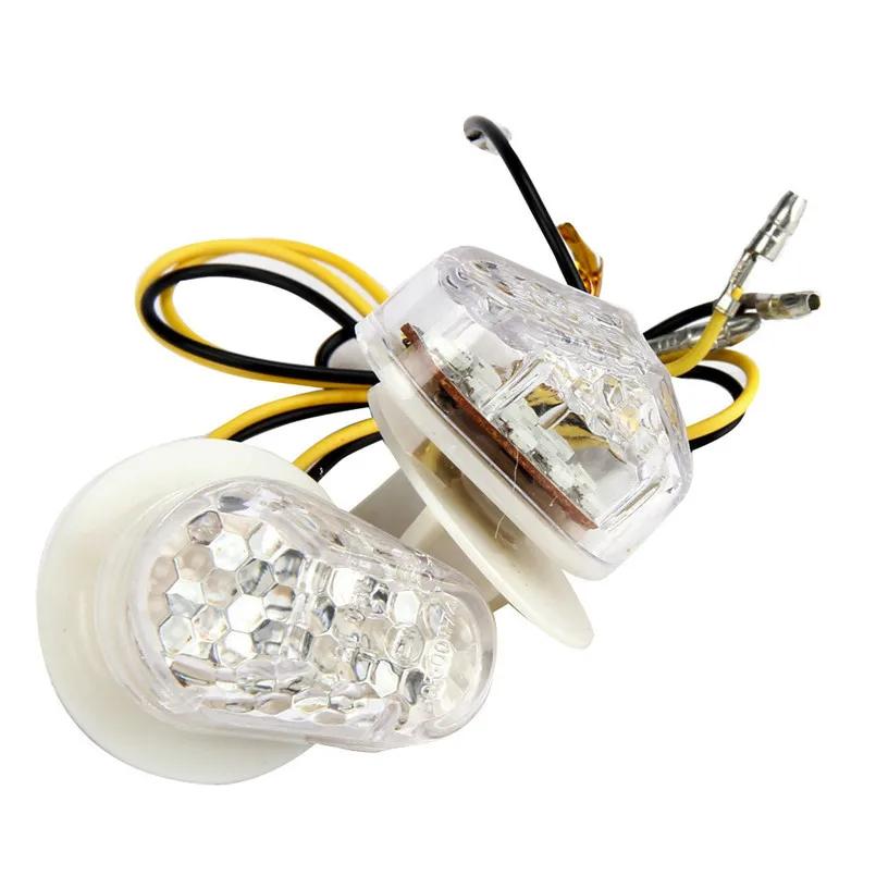 

Universal 2Pcs Motorcycle Led Turn Signal Indicator Light Lamp Blinker For Kawasaki ZZR ZX6R ZX7R ZX9R ZX636 ZXI2R ZZR600 ZX12R прозрачный