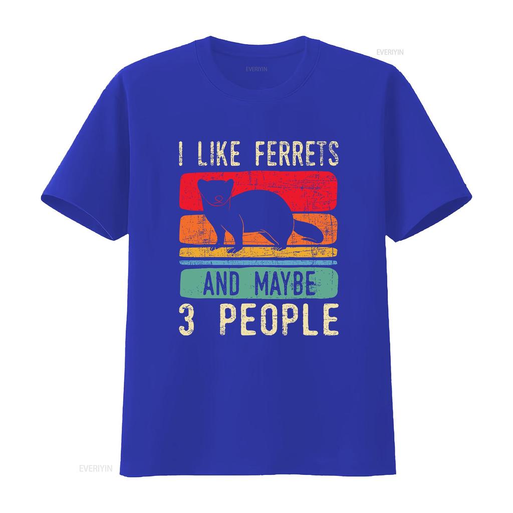 I Like Ferrets Ferret Lover Pet Owner Zoo Animal T Shirt Vintage Washed Stretched Unisex Streetwear Fashion Breathable