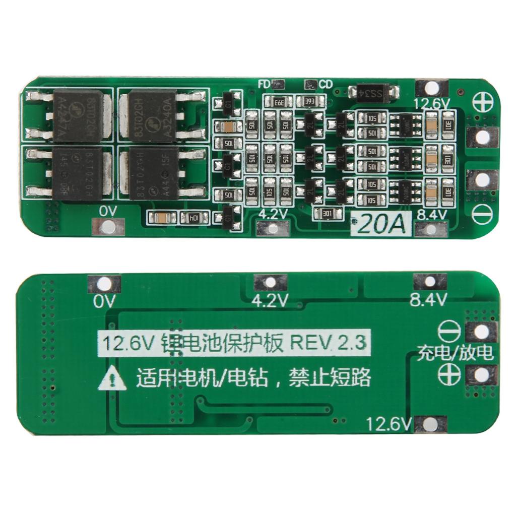 3S 20A 12.6V Cell Li Ion Lithium Battery 18650 PCB Protection Board Auto Recovery