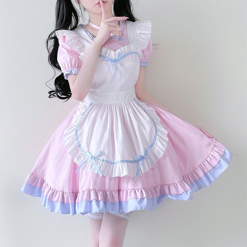 Rakuten Anime Dienstmädchen Rosa Weiches Mädchen Süß Niedlich Dienstmädchen Uniform Verführung Cosplay Rock