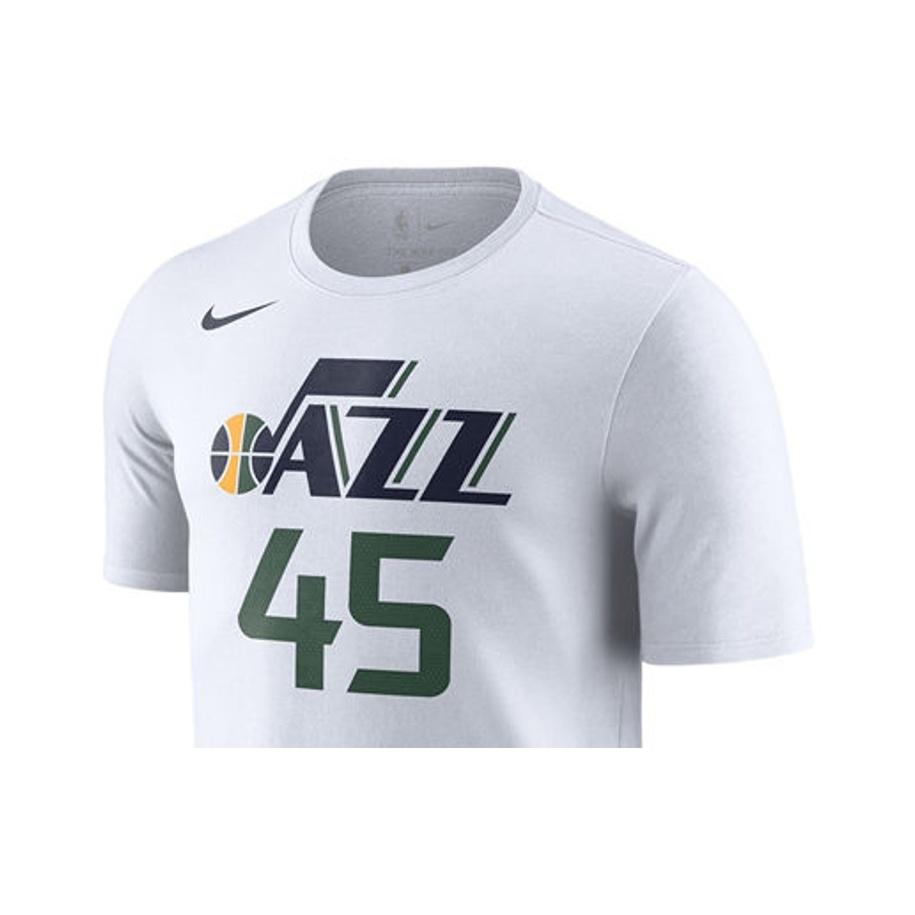 Nike NBA Quick-Dry Basketball T-Shirt, Jazz Team, Mitchell No. 45 Men Top White 870813-104
