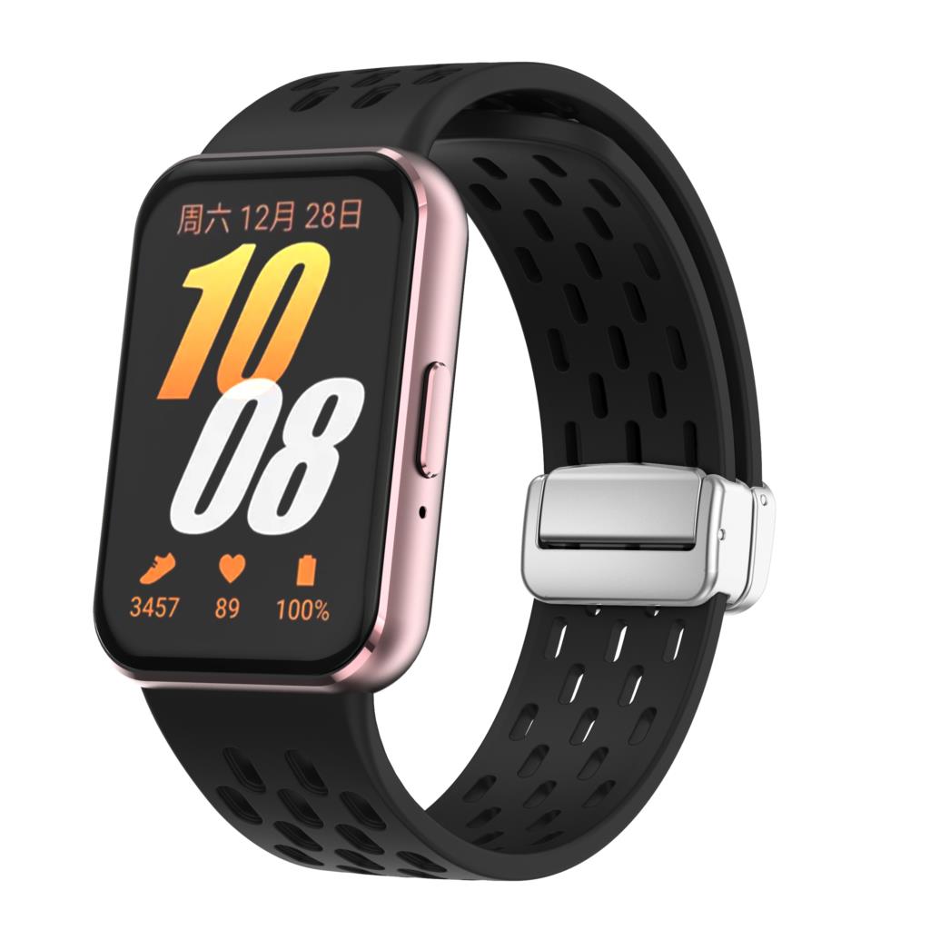 

Для Samsung Galaxy Fit 3 Ремешок смарт-часы Аксессуары Магнитный Ремешок на запястье Силиконовый Дышащий Браслет Ремешок Galaxy Fit3 For Galaxy Fit 3 чёрный
