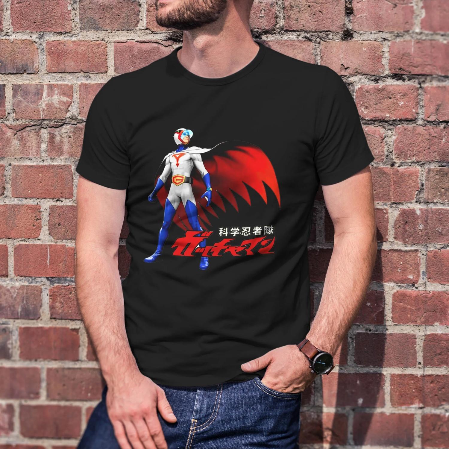 

Gatchaman KEN Eagle Battle of the Planets printing t shirts Unisex Casual cotton Vintage round neck Streetwear Tees Short Sleeve S чёрный