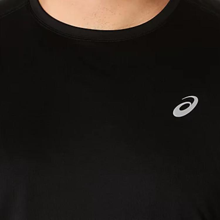 Asics Round Neck Running Comfortable Casual Short Sleeve T-Shirt Men Tops Black 2011D242-001