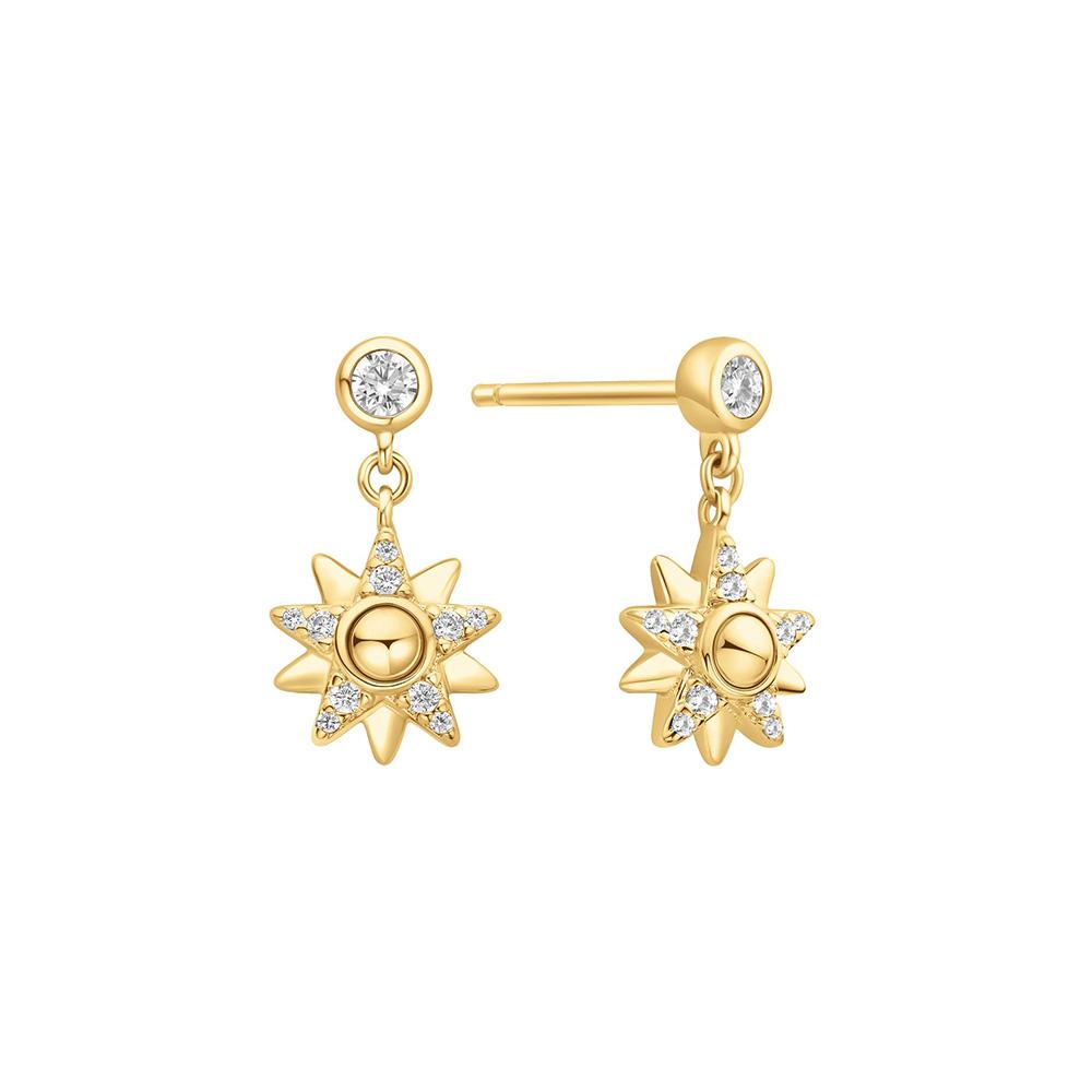 Ania Haie Gold Sunburst 925 Silver Drop Stud Earrings E074-02G