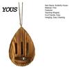 Moth Feeder Wooden Butterfly House for Outside, Teardrop-Shaped Garden Habitat and with Hanging Rope, Natural Insect Hotel Butterflies, Moths,