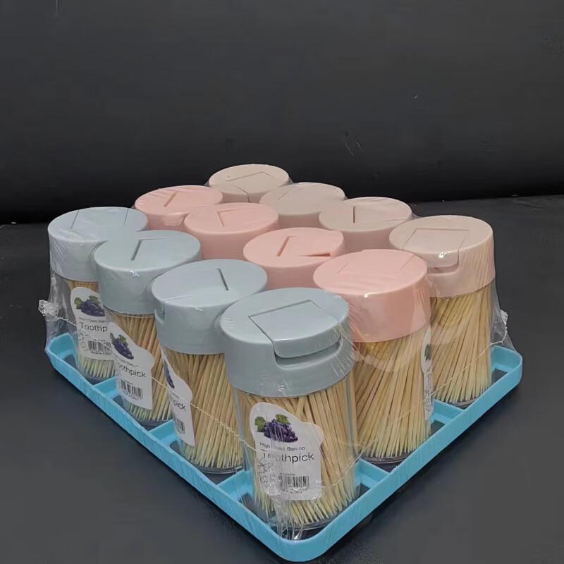 Bamboo Toothpicks with Sliding Dispenser