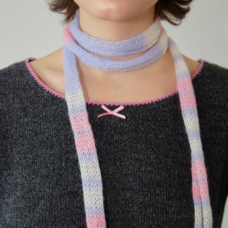 

WOVEMENT Kid-mohair Skinny Knit Scarf Mix WBDFAC002MIX MIX_ONE