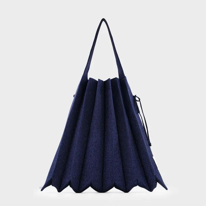 Lucky Pleats Knit L Starry Navy