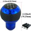 Abfer Shifter Handle PU Manual Gear Stick Shift Lever Head Auto Interior Accessory for Most Car Truck Vehicles and 5-Speed Knob, (Black Blue)