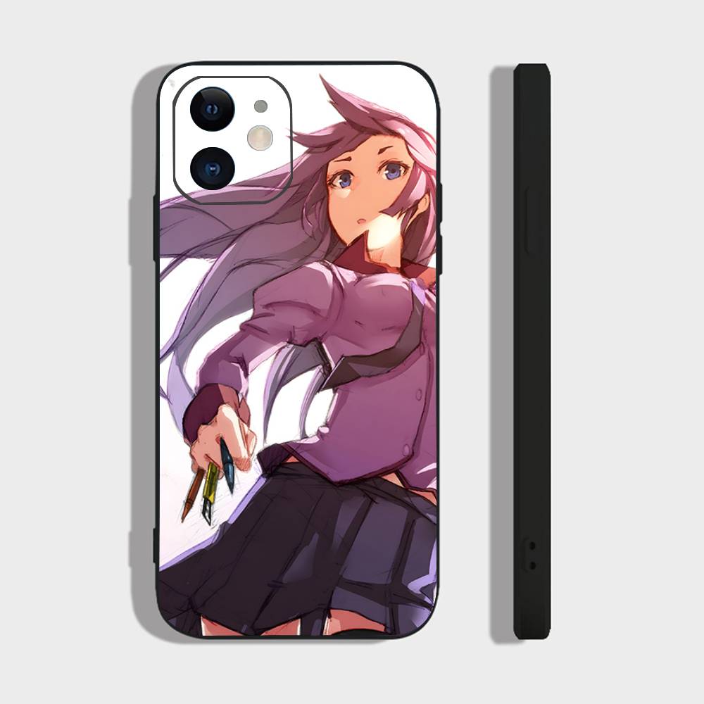 Senjougahara Hitagi Anime Monogatari Series Phone Case For IPhone 17 Air 16 15 14 13 Pro Max 11 12 Black Silicone Cover