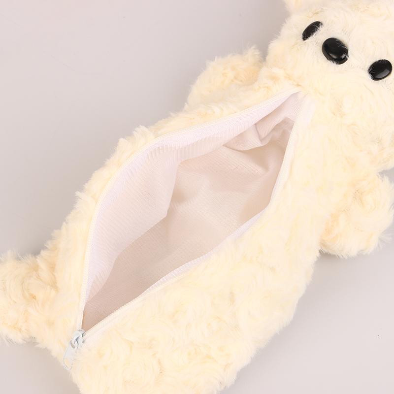 Lovely Bear Plush Pencil Bag Large Capacity Pencil Case School Supplies Stationery Storage Bags Cute Travel Cosmetic Bag