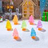 10Pcs Mini Christmas Tree Decoration Glow In The Dark Resin Crafts DIY Dollhouse Snow Garden Desktop Miniature Xmas Tree Ornament Holiday Decor