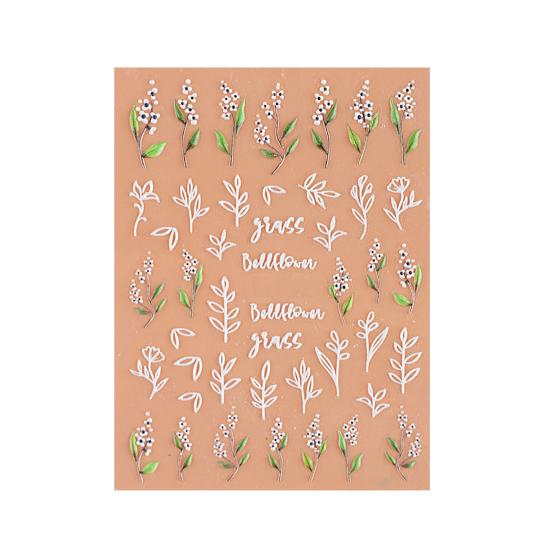 1 Sheet Nail Art Sticker Exquisite DIY Various Styles Beautiful 5D Flowers Double Color Love Heart for Salon