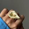 Metal Enamel Calla Flower Ring Adjustable Vintage Ring Personality Geometric Open Ring  Women